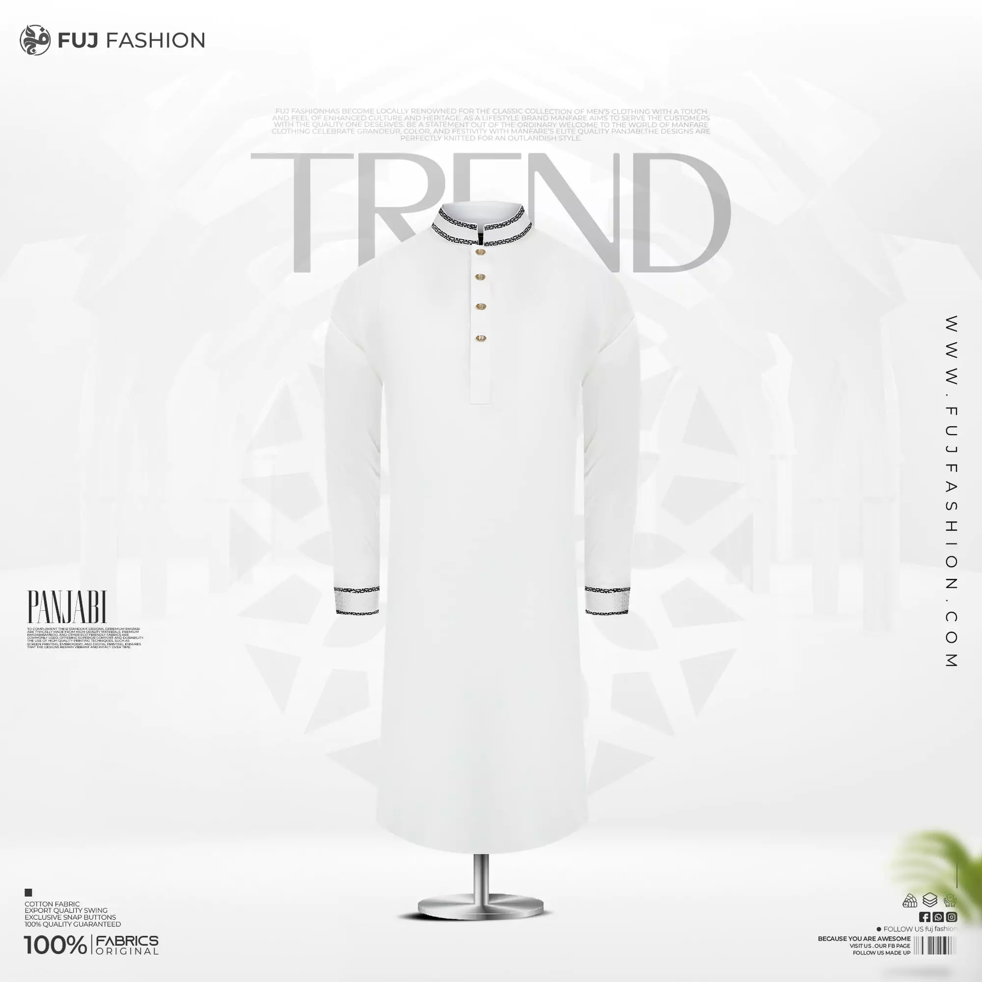 Fuj fashion’s Elite Quality Embroidered Panjabi